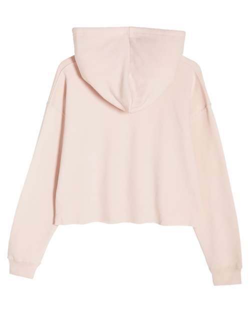 Women's Cropped Fleece Hooded Sweatshirt - Pale Pink