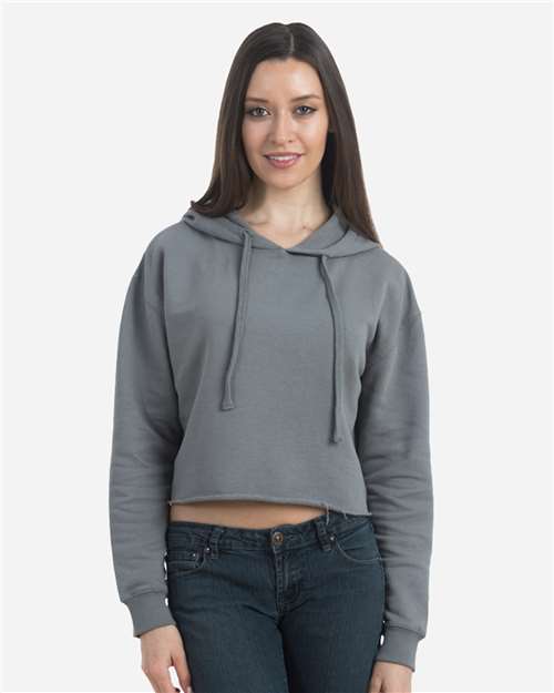 Women's Cropped Fleece Hooded Sweatshirt - Storm