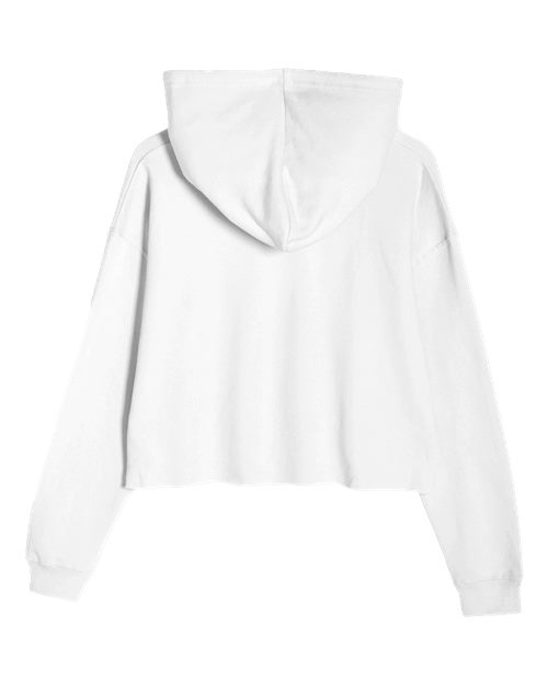 Women's Cropped Fleece Hooded Sweatshirt - White
