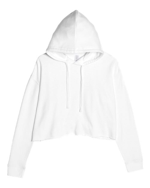 Women's Cropped Fleece Hooded Sweatshirt - White