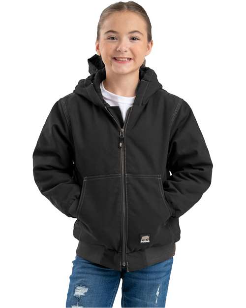 Youth Highland Softstone Duck Hooded Jacket - Black