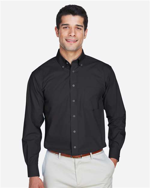 Men's Tall Crown Collection® Broadcloth Woven Dress Shirt - Black