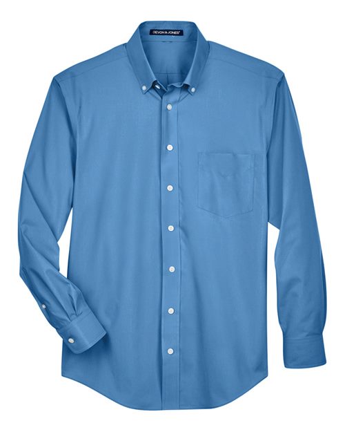 Men's Tall Crown Collection® Broadcloth Woven Dress Shirt - French Blue
