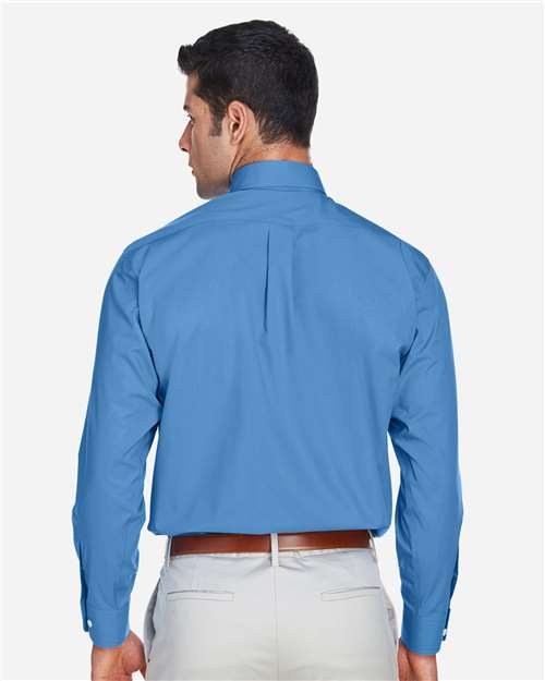 Men's Tall Crown Collection® Broadcloth Woven Dress Shirt - French Blue