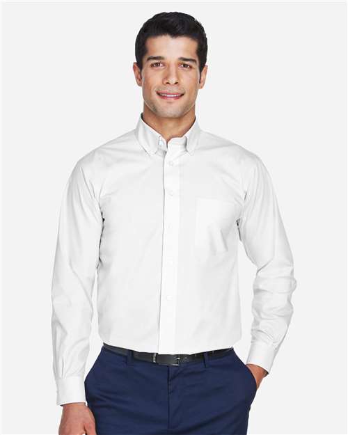 Men's Tall Crown Collection® Broadcloth Woven Dress Shirt - White