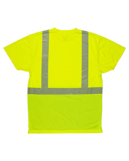Men's Hi-Vis Class 2 Color Blocked Pocket T-Shirt - Hi Vis Yellow