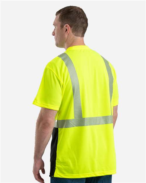 Men's Hi-Vis Class 2 Color Blocked Pocket T-Shirt - Hi Vis Yellow