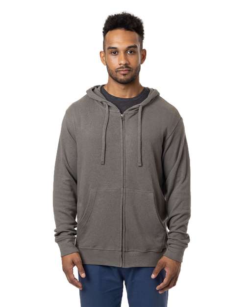 Unisex Hemp Hero Full-Zip Hooded Sweatshirt - Stonework Grey
