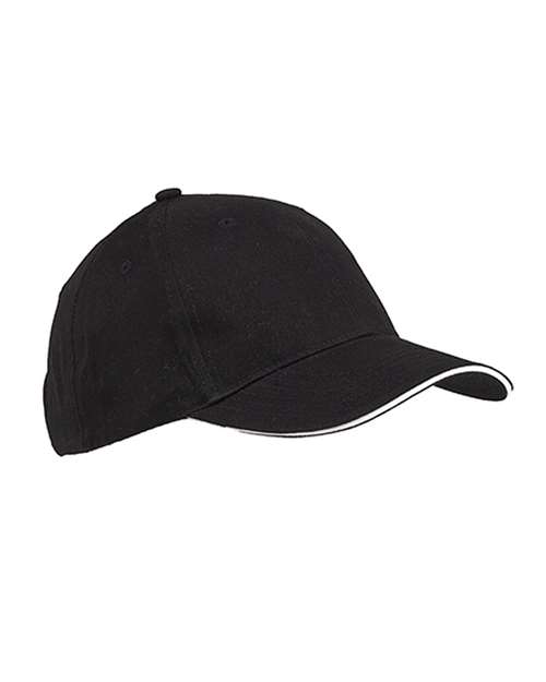 Brushed Twill Sandwich Cap - Black/ White