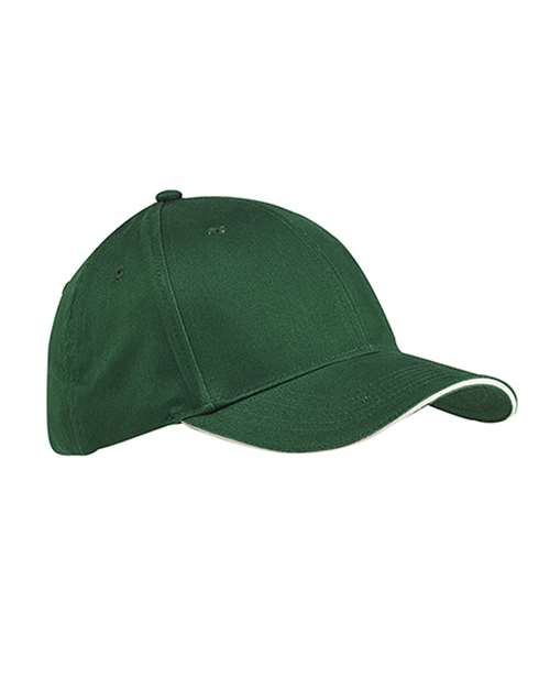 Brushed Twill Sandwich Cap - Forest/ Stone