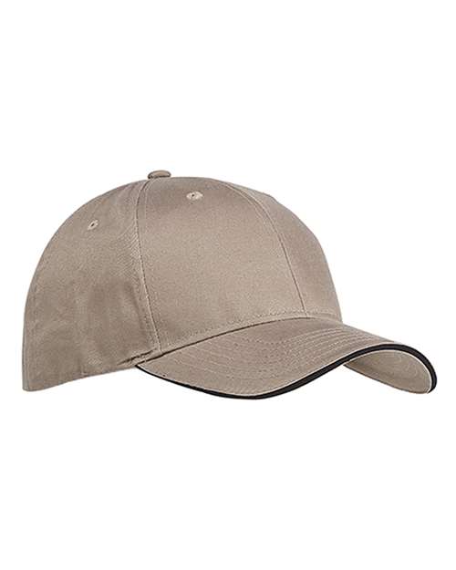 Brushed Twill Sandwich Cap - Khaki/ Black