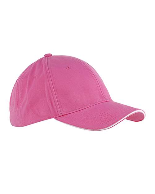Brushed Twill Sandwich Cap - Pink/ White