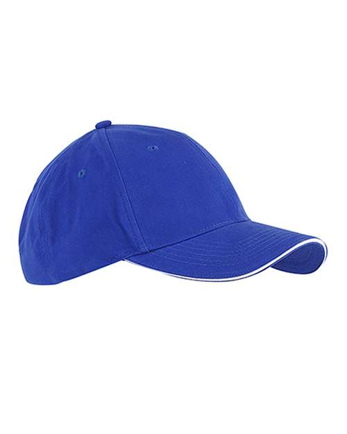Brushed Twill Sandwich Cap - Royal/ White