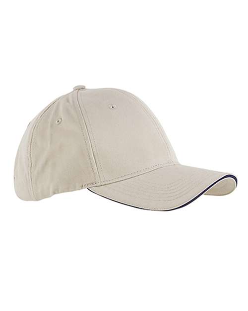 Brushed Twill Sandwich Cap - Stone/ Navy