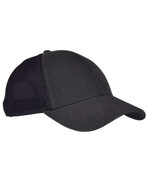 Hemp Blend Trucker Cap - Black/ Black