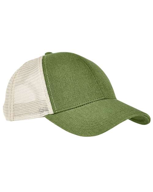 Hemp Blend Trucker Cap - Olive/ Oyster