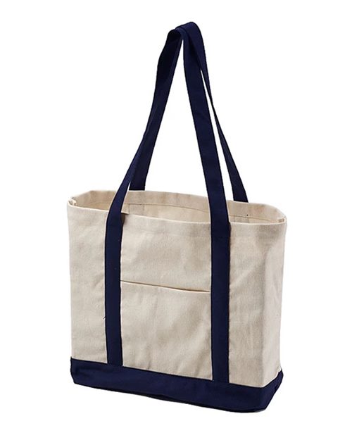 Canvas Tote - Natural/ Navy