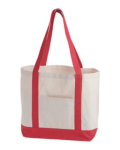 Canvas Tote - Natural/ Red
