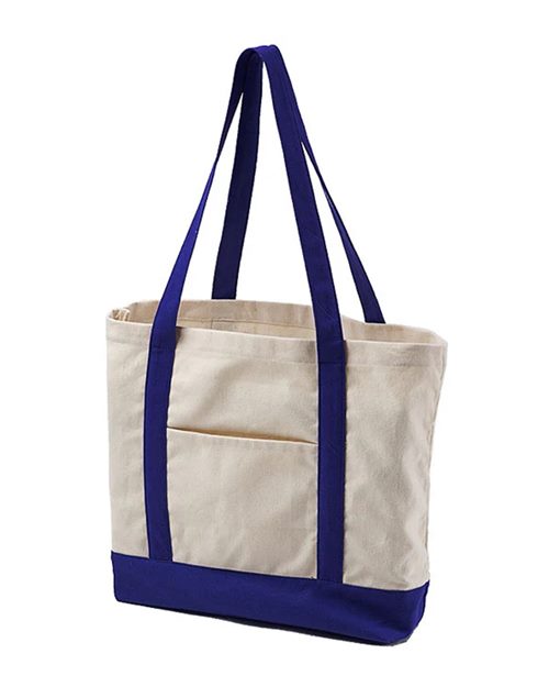 Canvas Tote - Natural/ Royal