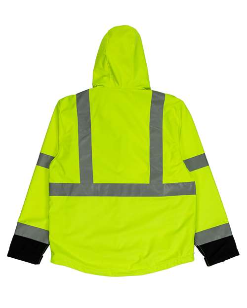 Men's Tall Hi-Vis Class 3 Hooded Soft Shell Jacket - Yellow