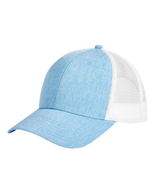 Women's Ponytail Cap - Heather Light Blue/ White