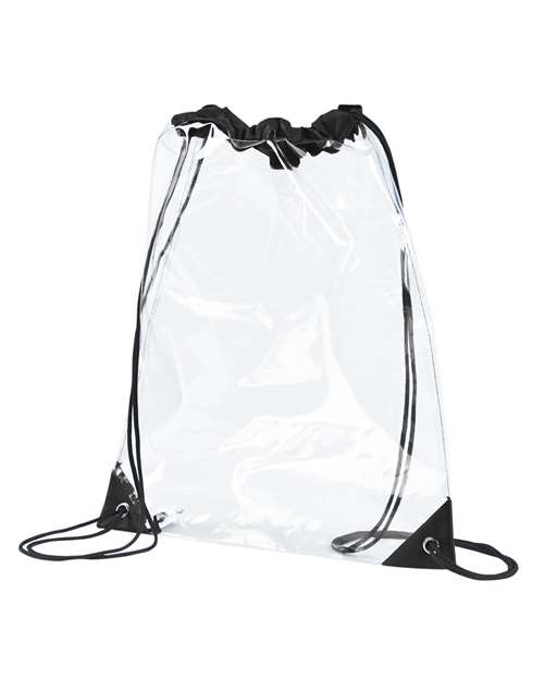 PVC Clear Drawstring Bag - Black