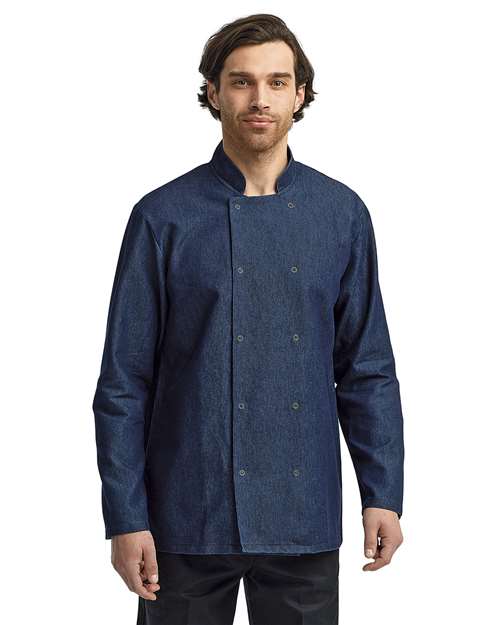 Unisex Denim Chef's Jacket - Denim Blue