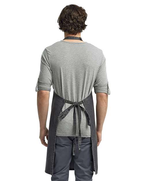 Recycled Bib Apron - Black Denim