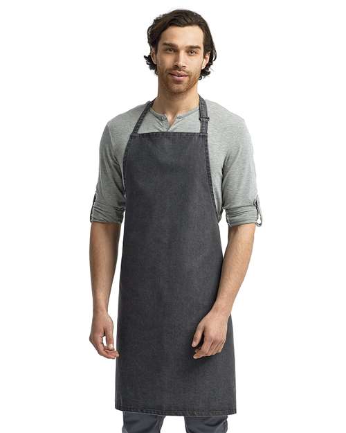 Recycled Bib Apron - Black Denim