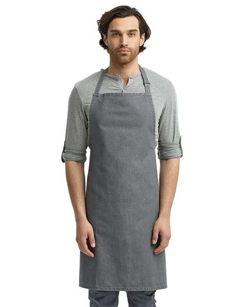 Recycled Bib Apron - Grey Denim