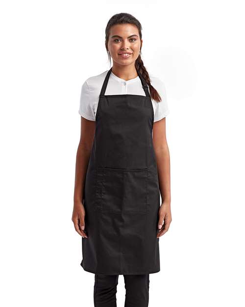 Recycled Pocket Bib Apron - Black