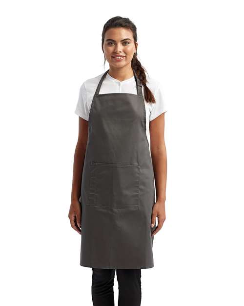Recycled Pocket Bib Apron - Dark Grey