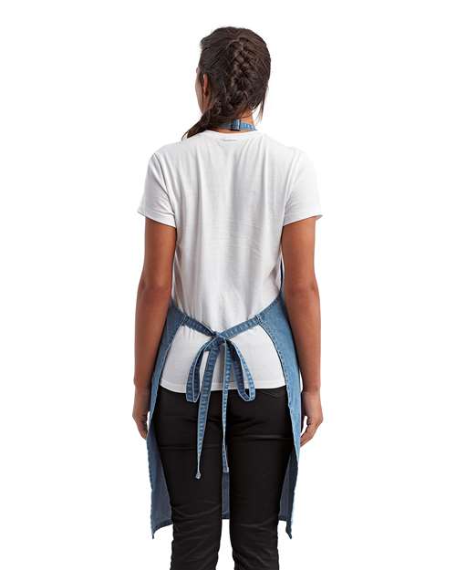 Recycled Pocket Bib Apron - Denim Blue