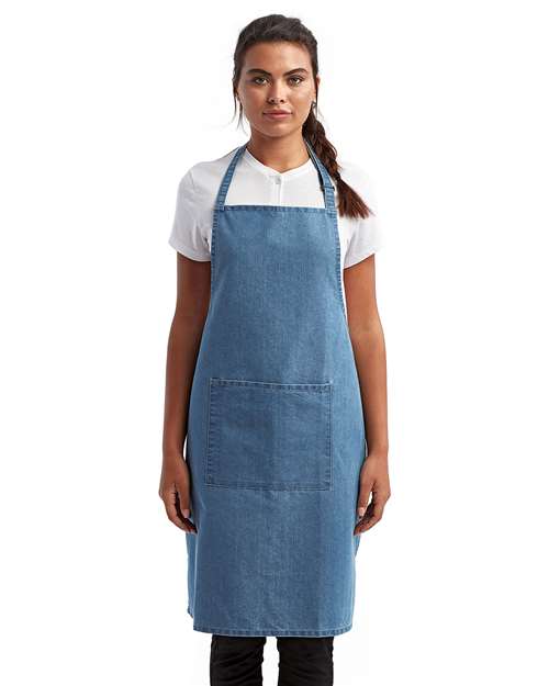 Recycled Pocket Bib Apron - Denim Blue