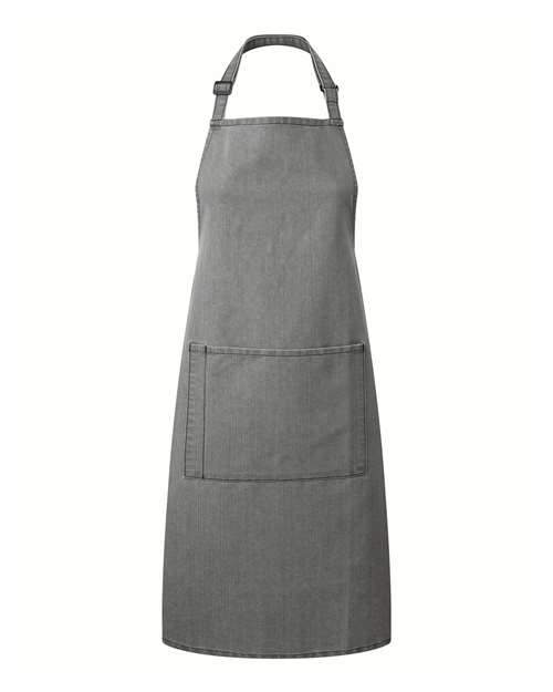Recycled Pocket Bib Apron - Grey Denim