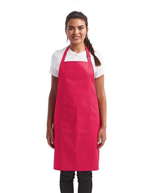 Recycled Pocket Bib Apron - Hot Pink