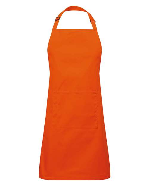 Recycled Pocket Bib Apron - Orange
