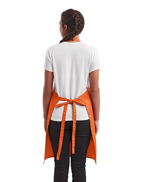 Recycled Pocket Bib Apron - Orange