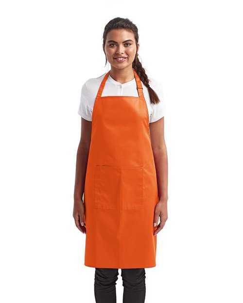 Recycled Pocket Bib Apron - Orange