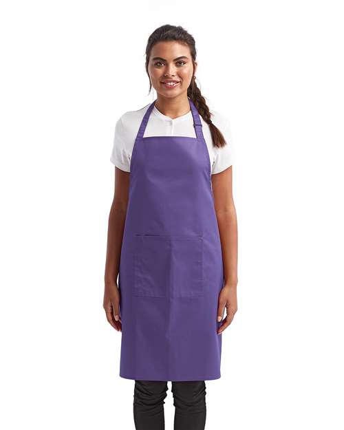 Recycled Pocket Bib Apron - Purple