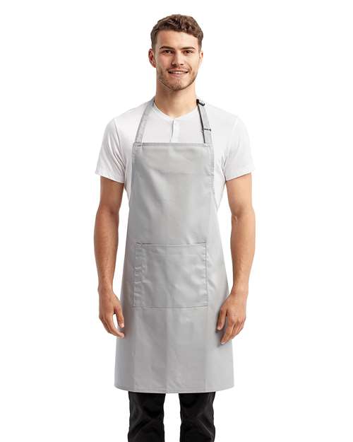 Recycled Pocket Bib Apron - Silver