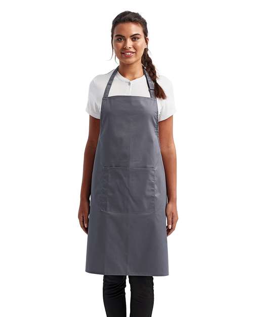 Recycled Pocket Bib Apron - Steel