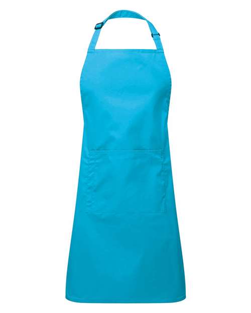 Recycled Pocket Bib Apron - Turquoise