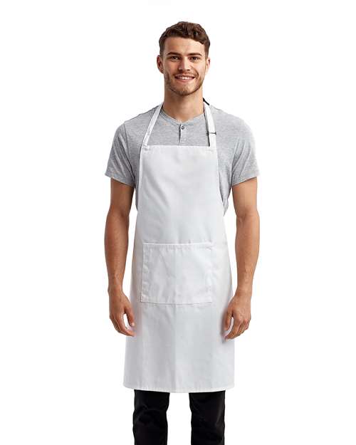 Recycled Pocket Bib Apron - White