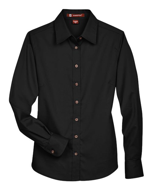 Women's Easy Blend™ Long Sleeve Twill Dress Shirt with Stain-Release - Black