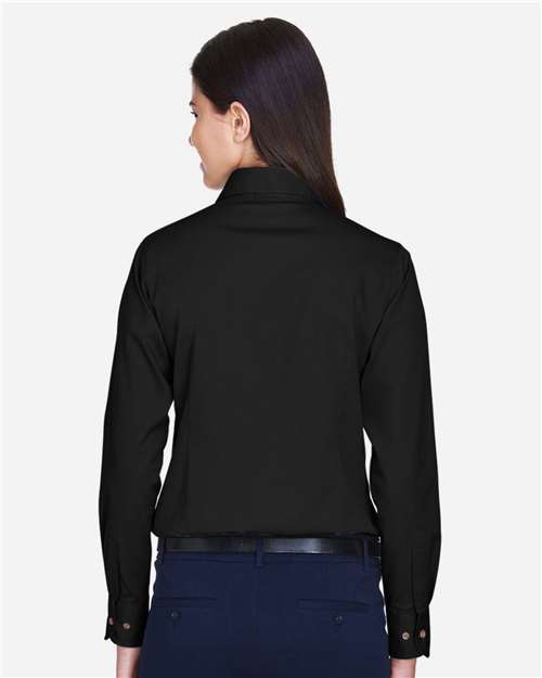 Women's Easy Blend™ Long Sleeve Twill Dress Shirt with Stain-Release - Black