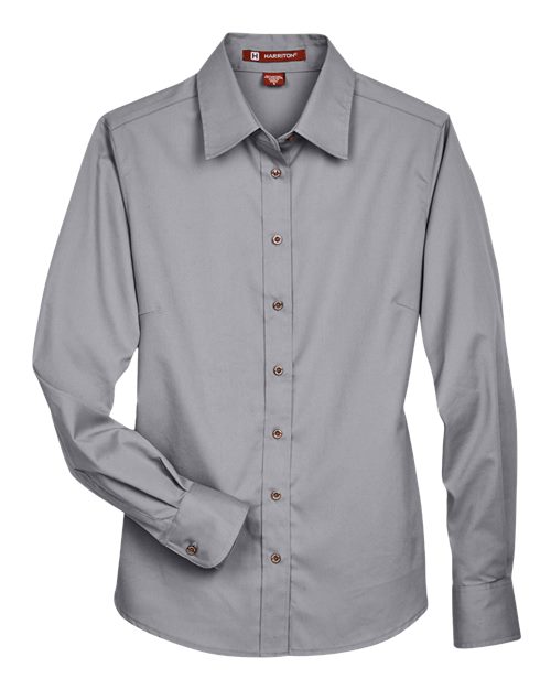Women's Easy Blend™ Long Sleeve Twill Dress Shirt with Stain-Release - Dark Grey