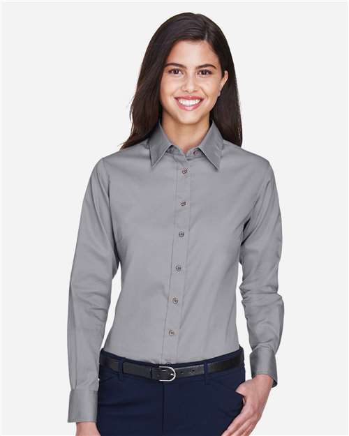 Women's Easy Blend™ Long Sleeve Twill Dress Shirt with Stain-Release - Dark Grey