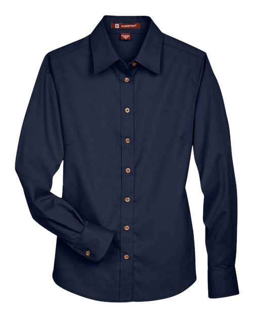 Women's Easy Blend™ Long Sleeve Twill Dress Shirt with Stain-Release - Navy