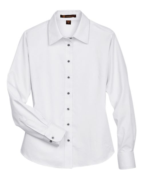 Women's Easy Blend™ Long Sleeve Twill Dress Shirt with Stain-Release - White